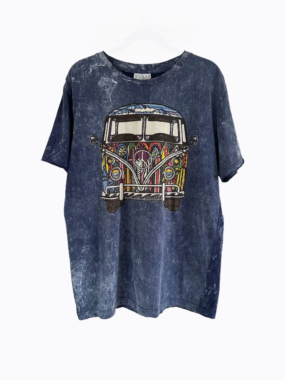 No Time Psychedelic VW Kombi Bus T-Shirt XL Stone Wash Cotton Hippie Tee Unisex